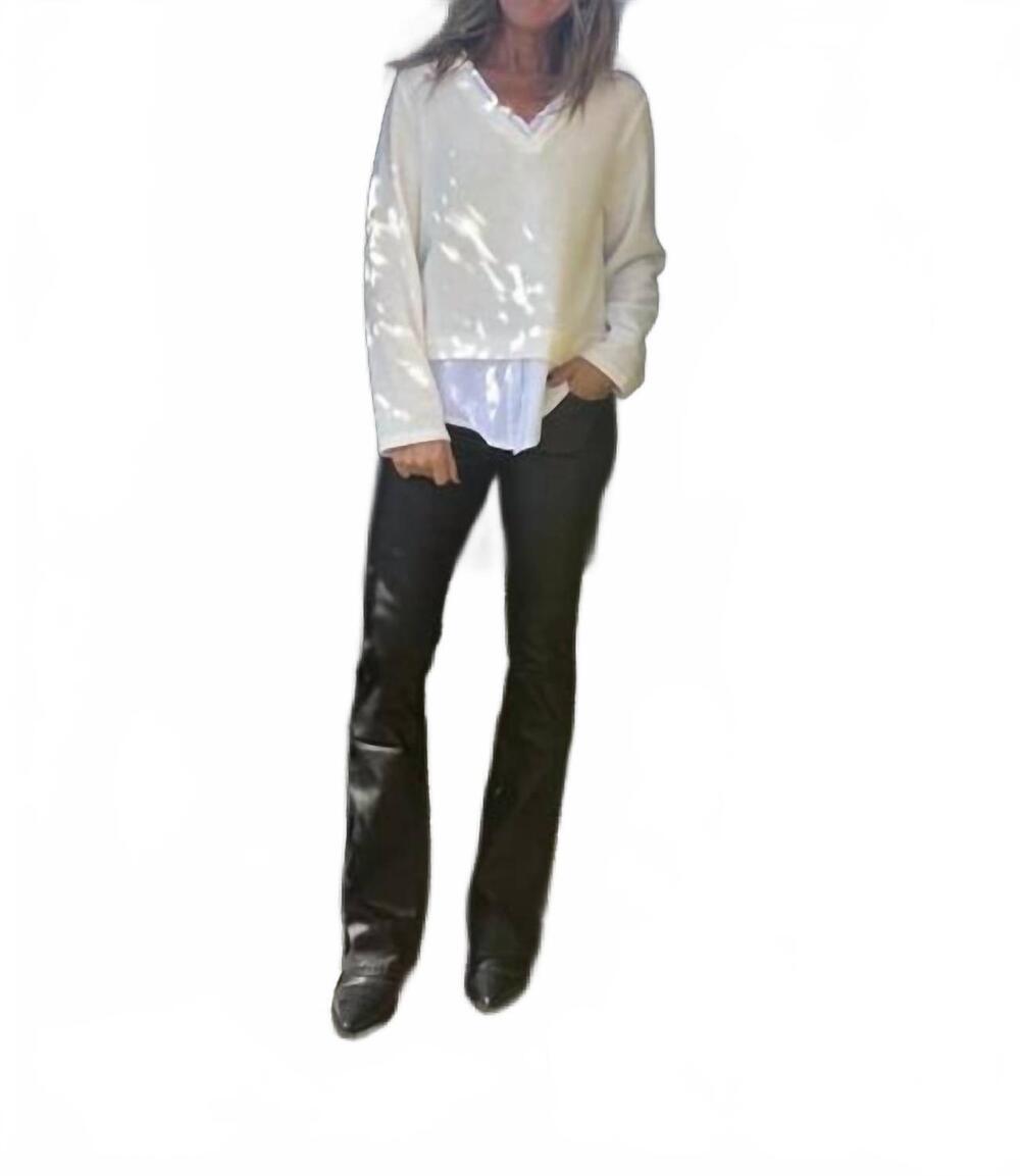 NEW FEMME FATALE lucy layered ruffle trim sweater in ivory